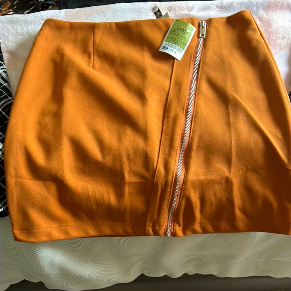 Orange Mini Pencil Skirt for Work